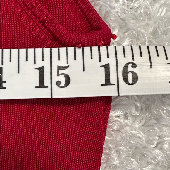 Venini Red Beaded Draped Tie Back Sz M - Picture 11 of 12